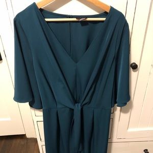 City Chic Knot Front Dress in Teal